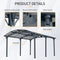 [12X16FT] Large Outdoor Aluminum Arch Carport With Polycarbonate Panels (SAK65820) - Saksby Wholesale - Product Details