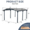 [12X16FT] Large Outdoor Aluminum Arch Carport With Polycarbonate Panels (SAK65820) - Saksby Wholesale - Product Size Feet