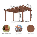 [12X16FT] Outdoor Cedar Wood Patio Pergola With Slatted Trellis Roof (SAK92150) - Saksby Wholesale - Dimensions