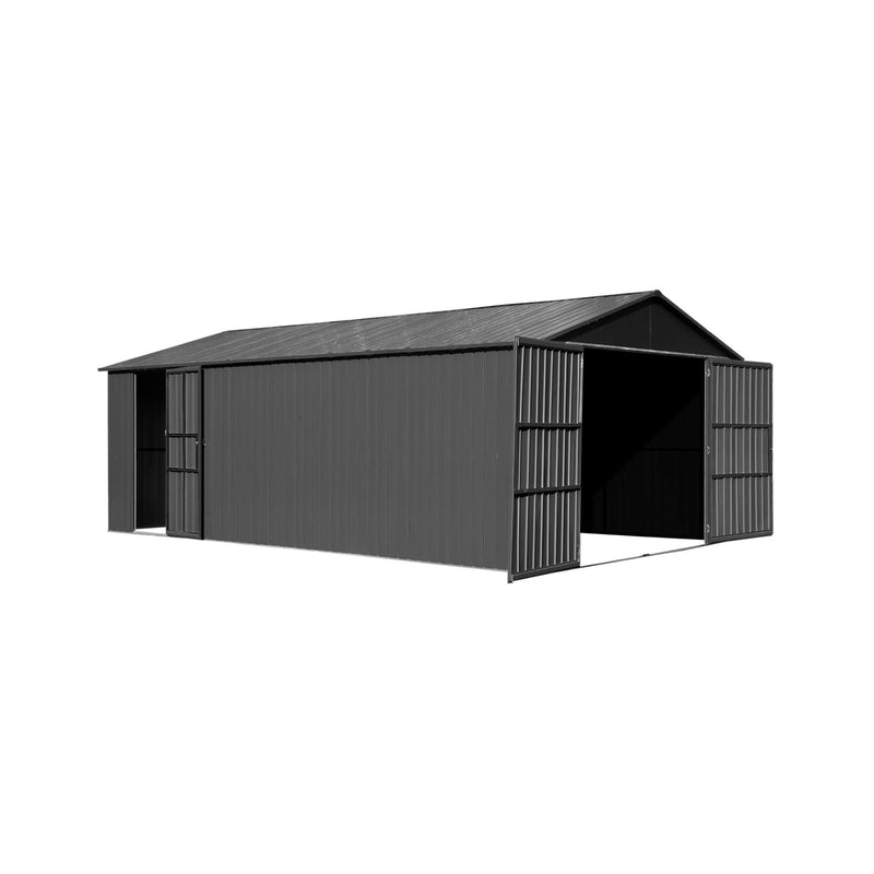 [12X20FT] Extra Large Outdoor Heavy Duty Metal Garage Shed With Lockable Doors (SAK14093) - Saksby Wholesale - Right View