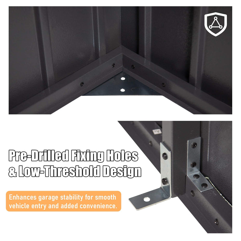 [12X20FT] Extra Large Outdoor Heavy Duty Metal Garage Shed With Lockable Doors (SAK14093) - Saksby Wholesale - Features View