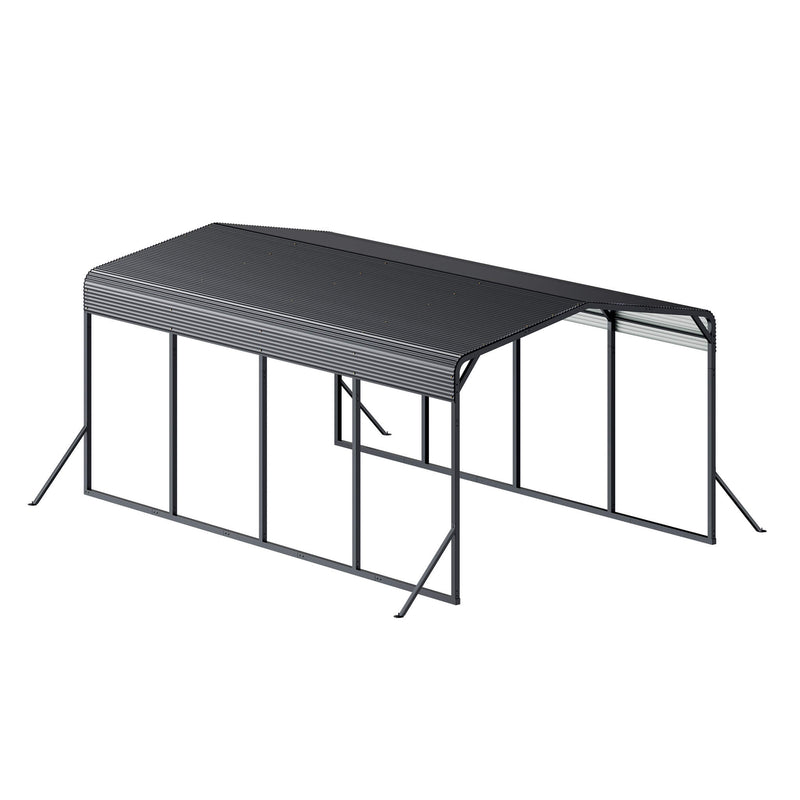 [12X20FT] Alora Heavy-Duty All-Weather Metal Carport With Reinforced Support Base (SAK97381)