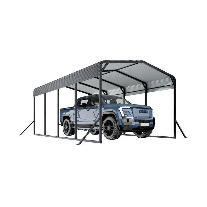 [12X20FT] Alora Heavy-Duty All-Weather Metal Carport With Reinforced Support Base (SAK97381)