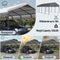 [12X20FT] Heavy Duty Metal Carport With Galvanized Steel Roof For Car, Boats And Trucks, Gray (SAK95562) - Saksby Wholesale - All-Weather Resistant