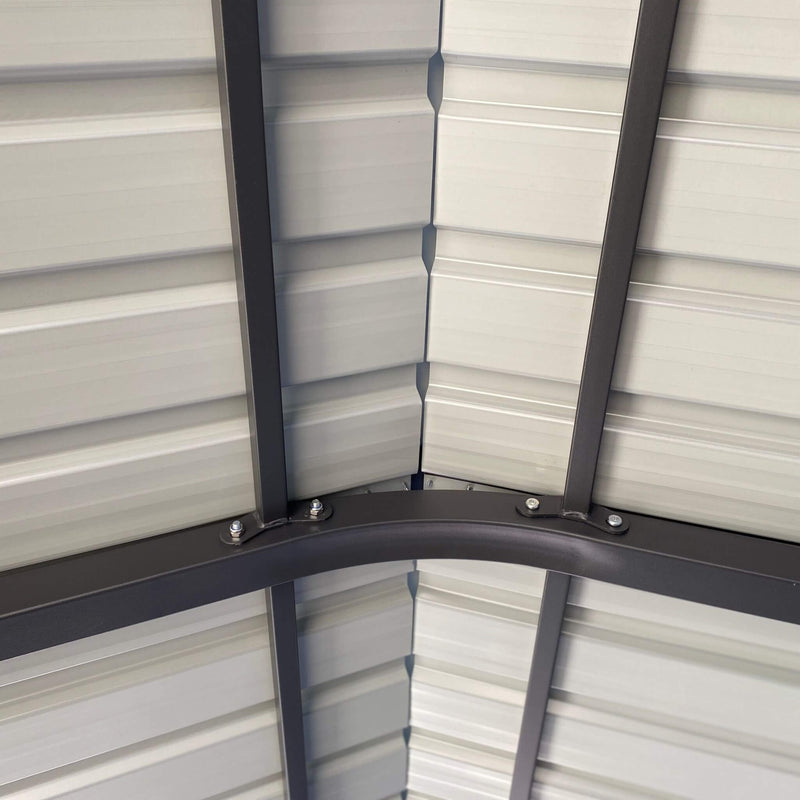 [12X20FT] Heavy Duty Metal Carport With Galvanized Steel Roof For Car, Boats And Trucks, Gray (SAK95562) - Saksby Wholesale - Bolted Connections