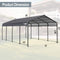 [12X20FT] Heavy Duty Metal Carport With Galvanized Steel Roof For Car, Boats And Trucks, Gray (SAK95562) - Saksby Wholesale - Dimensions