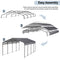 [12X20FT] Heavy Duty Metal Carport With Galvanized Steel Roof For Car, Boats And Trucks, Gray (SAK95562) - Saksby Wholesale - Easy Assembly