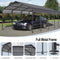 [12X20FT] Heavy Duty Metal Carport With Galvanized Steel Roof For Car, Boats And Trucks, Gray (SAK95562) - Saksby Wholesale - Full Metal Frame