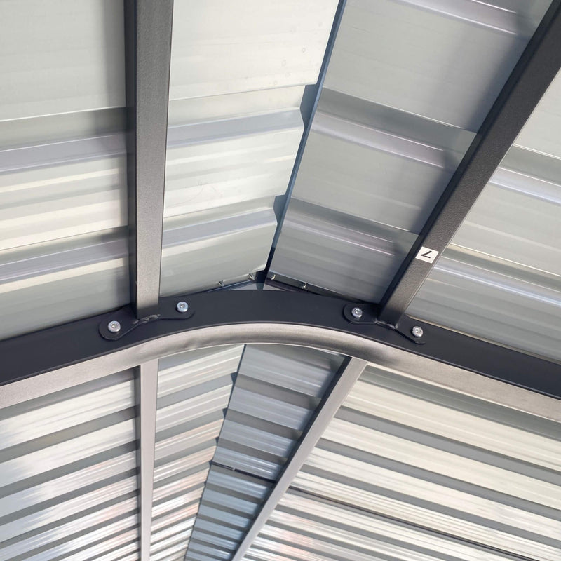 [12X20FT] Heavy Duty Metal Carport With Galvanized Steel Roof For Car, Boats And Trucks, Gray (SAK95562) - Saksby Wholesale - Heavy Duty Steel