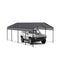 [12X20FT] Heavy Duty Metal Carport With Galvanized Steel Roof For Car, Boats And Trucks, Gray (SAK95562) - Saksby Wholesale - With Car Side View