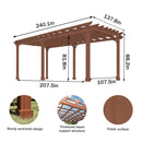 [12X20FT] Outdoor Cedar Wood Patio Pergola With Slatted Trellis Roof (SAK92150) - Saksby Wholesale - Dimensions