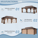 [12X20FT] Alora Premium Aluminum Outdoor Polycarbonate Hardtop Gazebo With Netting & Curtains (SAK36580) - Saksby Wholesale - Multifunctional Use
