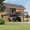 [12X24FT] Large Heavy Duty Outdoor Metal Carport Kit With Galvanized Steel Roof (SAK53849) SAKSBY - Lifestyle With Truck Inside View