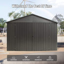 [12X25FT] Alora Extra Large Heavy Duty Outdoor Metal Carport Garage Shed With Lockable Double Hinged Doors (SAK34153) - Saksby Wholesale - All-Weather Resistant