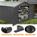 [12X25FT] Alora Extra Large Heavy Duty Outdoor Metal Carport Garage Shed With Lockable Double Hinged Doors (SAK34153) - Saksby Wholesale - Lock Design Details