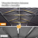 [12X25FT] Alora Extra Large Heavy Duty Outdoor Metal Carport Garage Shed With Lockable Double Hinged Doors (SAK34153) - Saksby Wholesale - Structure Design Details