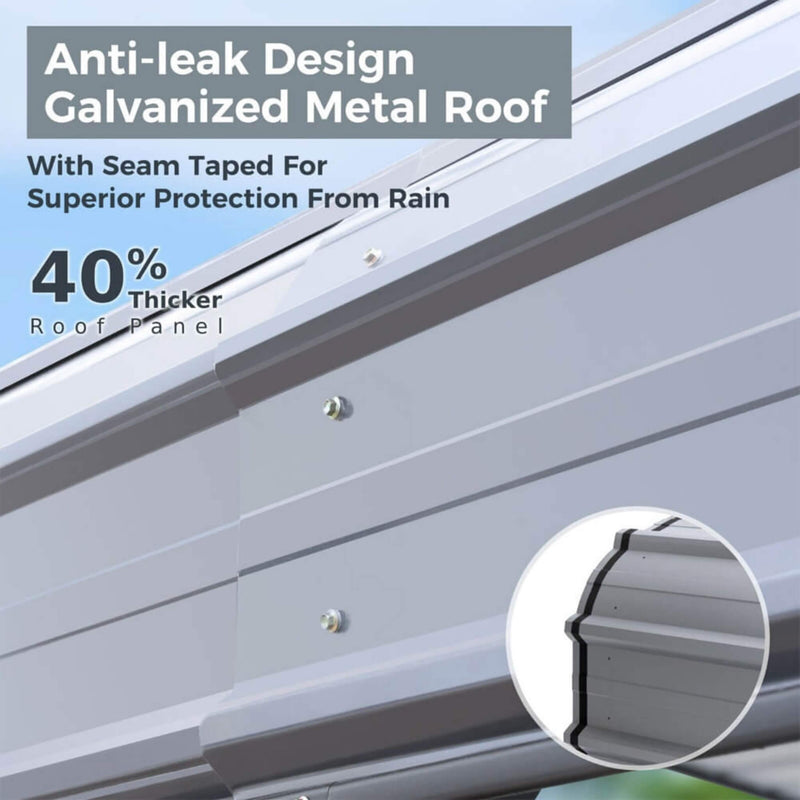[12x25FT] Heavy Duty Extra Large Multi Vehicle Carport Kit With Galvanized Steel Roof (SAK37514) SAKSBY - Features View