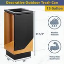 13-Gallon Commercial Outdoor Square Decorative Trash Can (SAK30467) - Saksby Wholesale - Dimensions