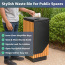 13-Gallon Commercial Outdoor Square Decorative Trash Can (SAK30467) - Saksby Wholesale - Features