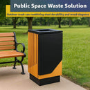 13-Gallon Commercial Outdoor Square Decorative Trash Can (SAK30467) - Saksby Wholesale - Public Space Waste Solution