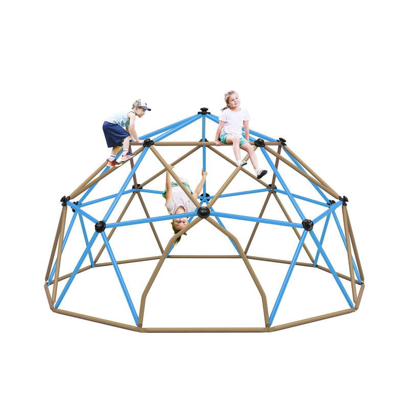 13FT Kids Climbing Jungle Gym Geometric Playground Dome Tower, 1000 LBS (SAK83512) - Saksby Wholesale - Kids Playing White Background
