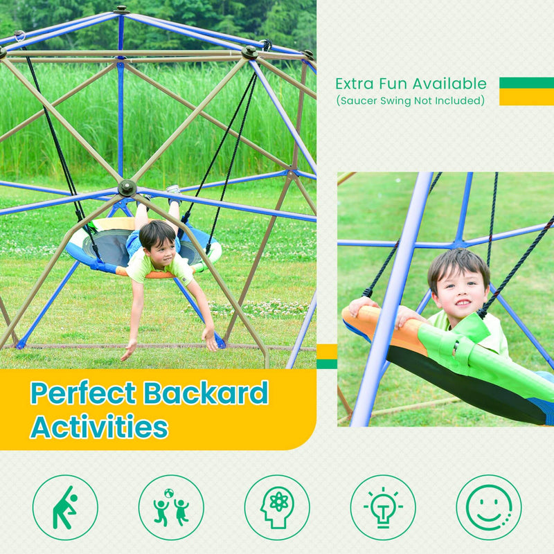 13FT Kids Climbing Jungle Gym Geometric Playground Dome Tower, 1000 LBS (SAK83512) - Saksby Wholesale - Perfect Backard Activities