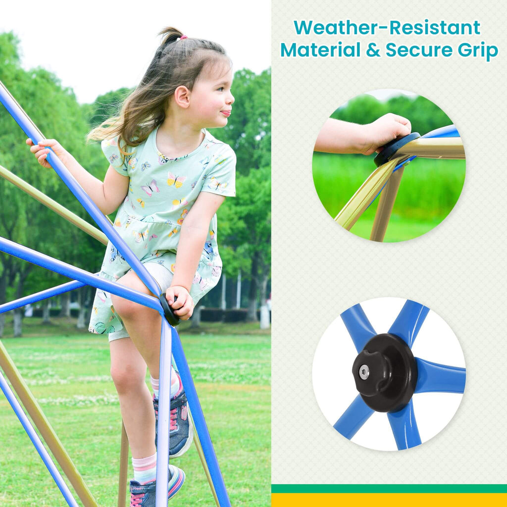 13FT Kids Climbing Jungle Gym Geometric Playground Dome Tower, 1000 LBS (SAK83512) - Saksby Wholesale - Secure Grip