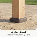 [13X13FT] Alora Cedar Wood Galvanized Steel Octagonal Hardtop Double Roof Gazebo (SAK17468) - Saksby Wholesale - Anchor Stand