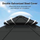 [13X13FT] Alora Cedar Wood Galvanized Steel Octagonal Hardtop Double Roof Gazebo (SAK17468) - Saksby Wholesale - Double Galvanized Steel Cover