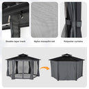 [13X15FT] Hardtop Hexagonal Gazebo With Curtains And Netting (SAK60713) - Saksby Wholesale - Curtains And Netting