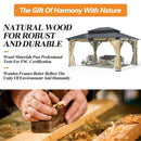 [13X15FT] Outdoor Wooden Double-Top Gazebo With Curtains (SAK60781) - Saksby Wholesale - Wood Features
