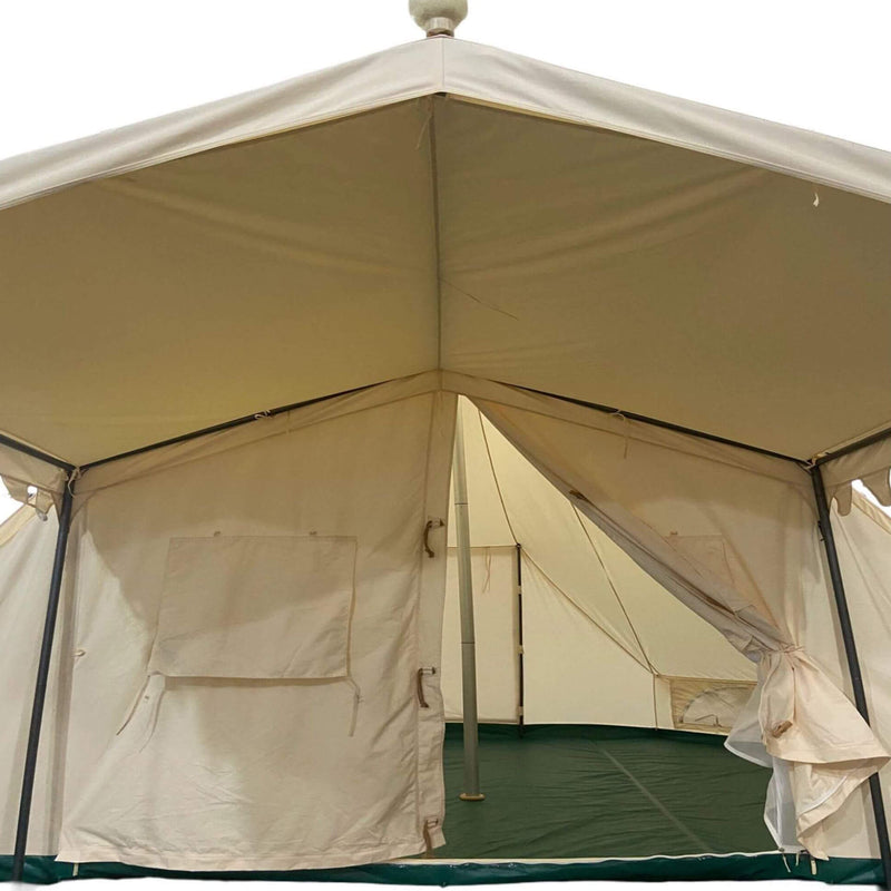 Extra Large Heavy Duty Outdoor Four Seasons Glamping Canvas Bell Yurt Tent SAK45688 - Saksby Wholesale - Front View Entrance In  White Background