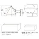 Extra Large Heavy Duty Outdoor Four Seasons Glamping Canvas Bell Yurt Tent SAK45688 - Saksby Wholesale - Product And Package Dimensions