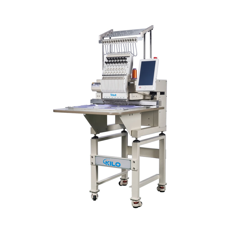 [13X20 INCH] 15-Needle Commercial Embroidery Machine With LCD Touchscreen And Laser Positioning (SAK57613) - Saksby Wholesale - Side View