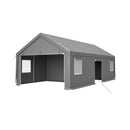 [13X26FT] Alora Heavy-Duty Carport Canopy With Roll-Up Doors And Windows (SAK14975) - Saksby Wholesale - Two Open Cover View
