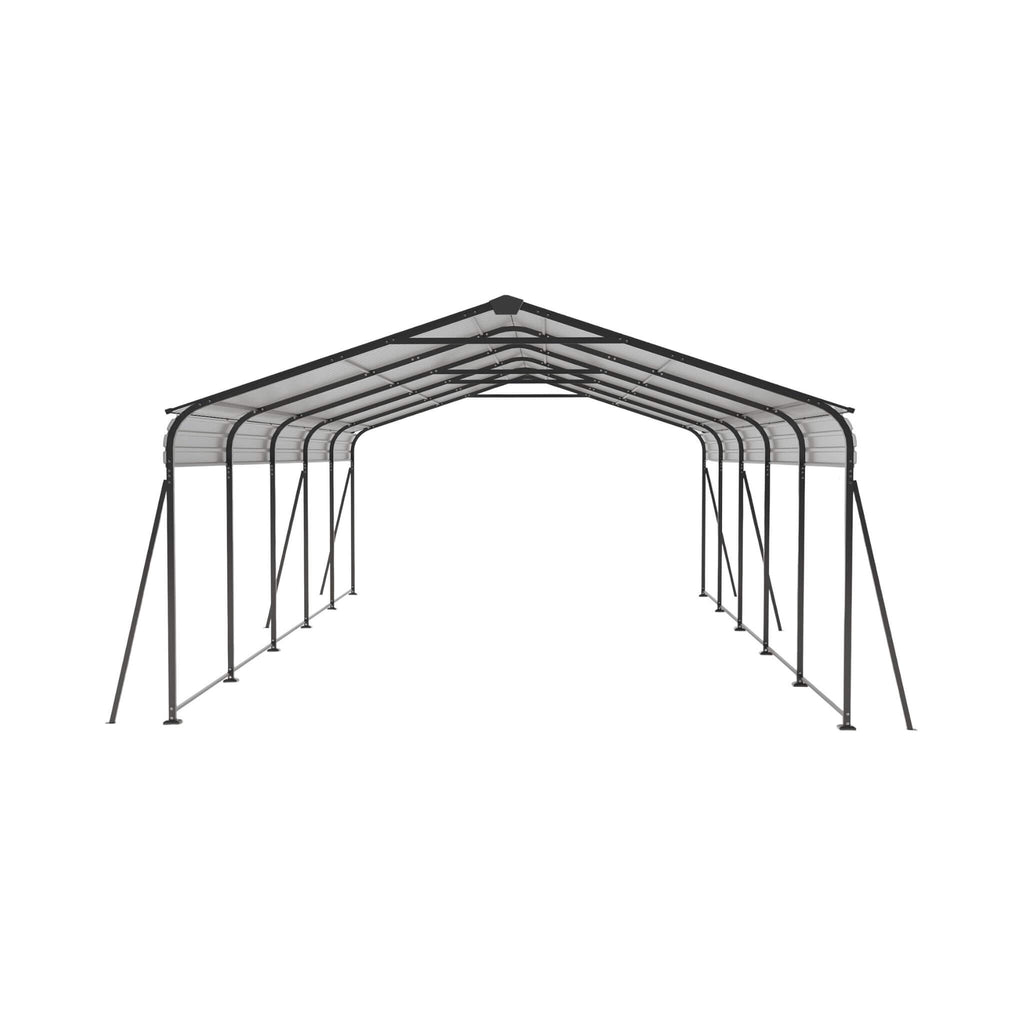 [13X26FT] Heavy-Duty Weather-Resistant Outdoor Carport With Protective Film (SAK82451) - Saksby Wholesale - Front View