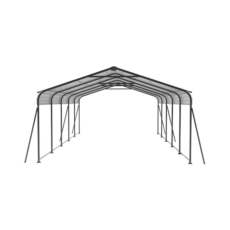 [13X26FT] Heavy-Duty Weather-Resistant Outdoor Carport With Protective Film (SAK82451) - Saksby Wholesale - Front View