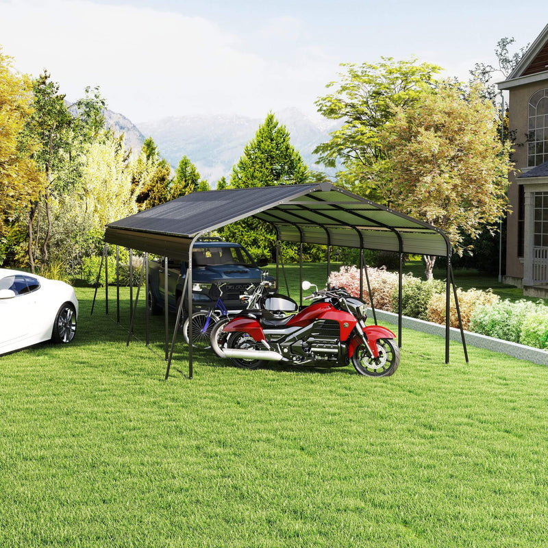 [13X26FT] Heavy-Duty Weather-Resistant Outdoor Carport With Protective Film (SAK82451) - Saksby Wholesale - Lifestyle