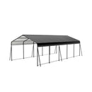 [13X26FT] Heavy-Duty Weather-Resistant Outdoor Carport With Protective Film (SAK82451) - Saksby Wholesale - Side View White Background
