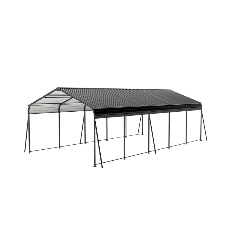 [13X26FT] Heavy-Duty Weather-Resistant Outdoor Carport With Protective Film (SAK82451) - Saksby Wholesale - Side View White Background