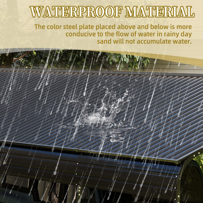 [13X26FT] Heavy-Duty Weather-Resistant Outdoor Carport With Protective Film (SAK82451) - Saksby Wholesale - Waterproof Material