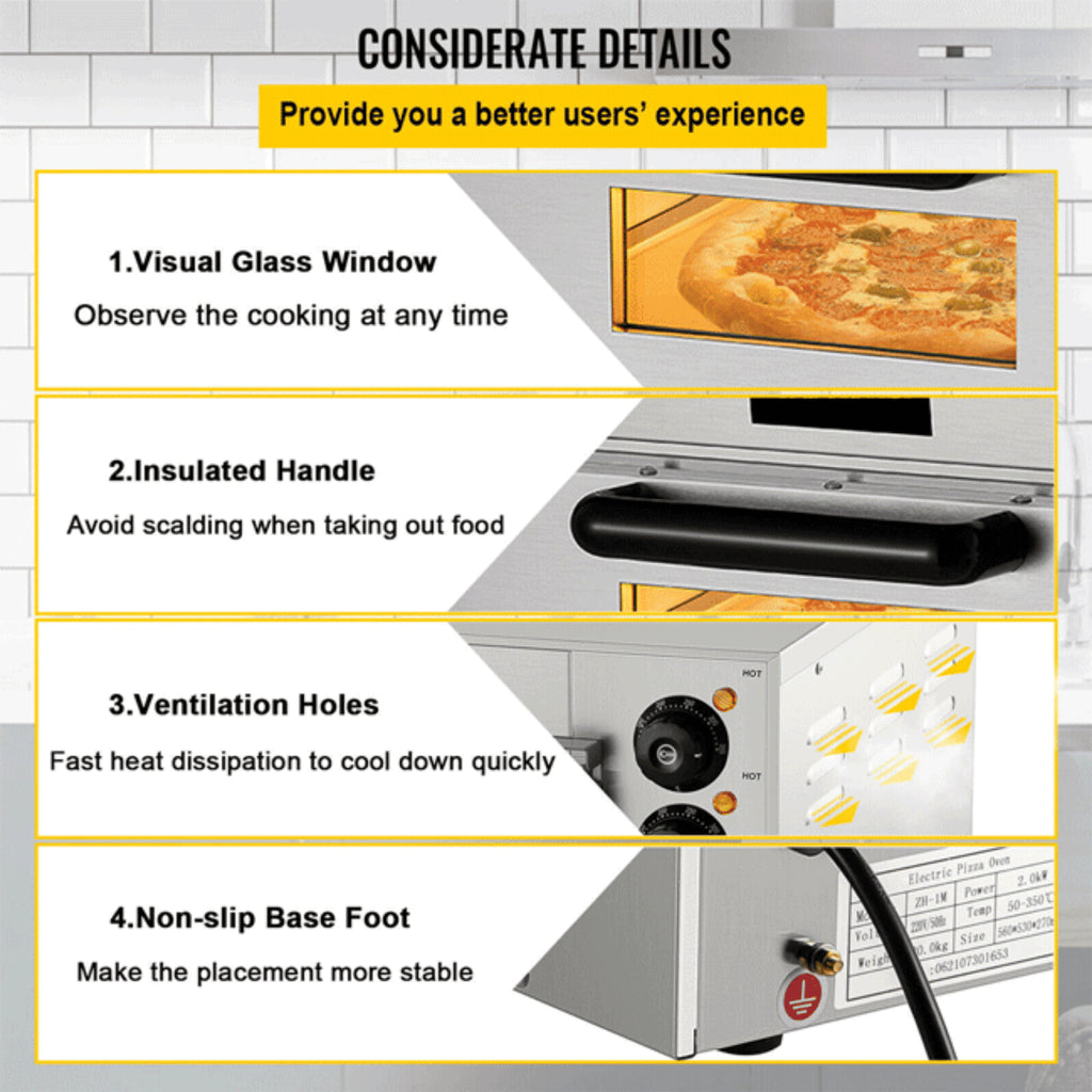 Oven With Features Highlighted On A Tiled Wall Background (SAK92582) - Saksby Wholesale