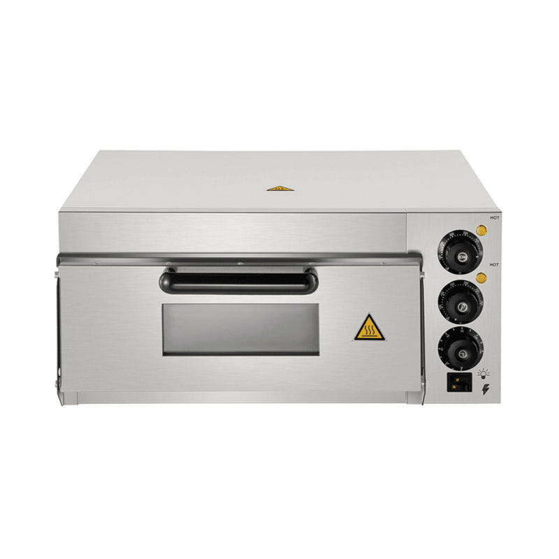 Stainless Steel Pizza Oven With Control Panels On A White Background (SAK92582) - Saksby Wholesale
