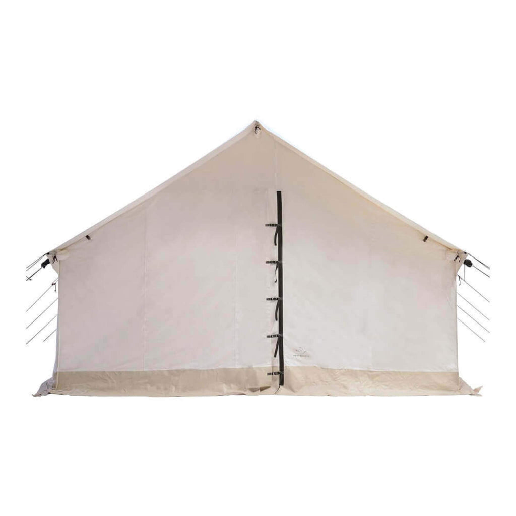 [14x16FT] White Duck Alpha Wall Tent With Heavy-Duty Frame And Bug Mesh Windows (SAK73214)