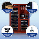 158-Bottle Wooden Wine Cooler Cabinet With Adjustable Temperature And Vacuum Insulation Doors (SAK91827) - Saksby Wholesale - Features