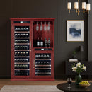 158-Bottle Wooden Wine Cooler Cabinet With Adjustable Temperature And Vacuum Insulation Doors (SAK91827) - Saksby Wholesale - Lifestyle In Living Room