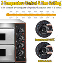 16-Inch Commercial Stainless Steel Double Deck 3000W 110V Electric Pizza Oven (SAK85429) - Saksby Wholesale - Temperature And Control Settings