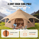 16ft Large Premium 4-Season 8-Person Bell Yurt Tent with Stove Jack - Size Details