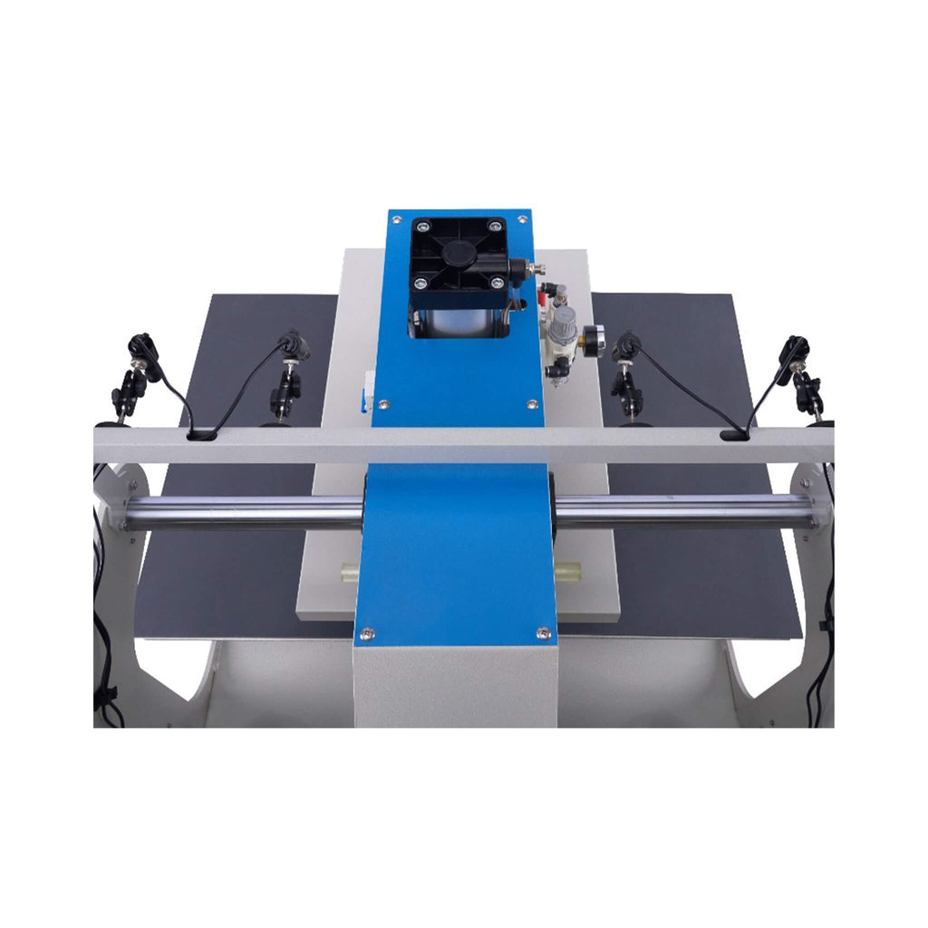 [16X24"] Pneumatic Up Sliding Dual Platen Heat Press Machine With Infrared Positioning (SAK96724) - Plate Top View - Saksby Wholesale