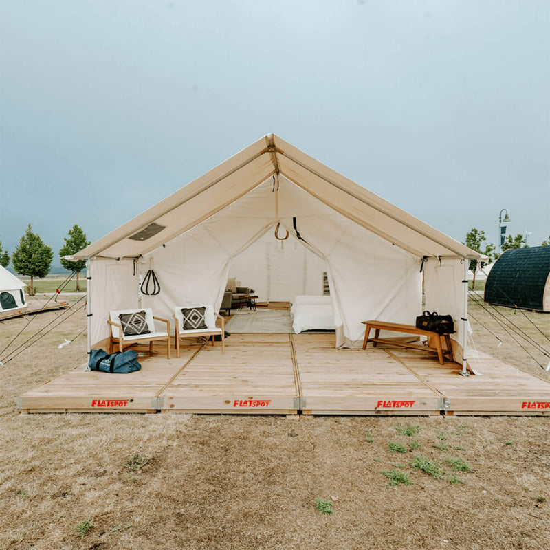 [16x24FT] White Duck Alpha Pro Wall Tent With Three-layer Large Storm Windows (SAK60473)
